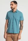 Camisa Manga Curta Docthos Slim Fil A Fil Liso