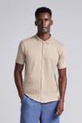 Camisa Manga Curta Malha Slim Fit - Marrom Médio