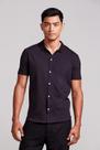 Camisa Manga Curta Malha Slim Fit - Preto