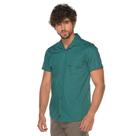 Camisa Manga Curta Slim Masculina Bolso Algodão Lisa Moderna Camisa Manga Curta Slim Masculina Bolso Algodão Lisa Moderna