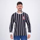 Camisa Manga Longa Corinthians Retrô Democracia Preta