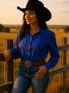 Camisa Manga Longa Country Cowgirl Feminina Festa Peão Barretos Boho Rodeio Possui Botões