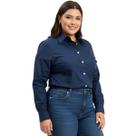 Camisa Manga Longa Feminina Plus Size Com Elastano Confortt