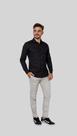 Camisa Manga Longa Slim 100% Algodão Preta