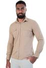 Camisa Manga Longa Slim Fit Sarja Caqui