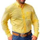Camisa Manga Longa Xadrez Amarela