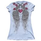 Camisa MANGMAO Emo Grunge de manga curta Y2K Vintage para mulheres