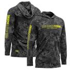 Camisa mar negro sublimada c/ capuz dark +50uv