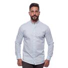 Camisa Masculina Acetinada Gola Padre Manga Longa Elastano
