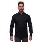 Camisa Masculina Acetinada Gola Padre Manga Longa Elastano