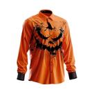 Camisa Masculina Amarela De Manga Longa Com Botões Para Festa De Halloween, Moda Outono Inverno, Top