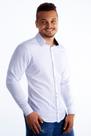 Camisa Masculina Blusa Social Manga Longa Slim Branco Casual Confortável (Branca)