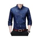 Camisa Masculina Casual De Manga Longa Estampada, Não Precisa Passar, Resistente a Rugas, Moda