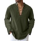 Camisa masculina de algodão e linho CTU Viking Loose Fit Army Green 2GG