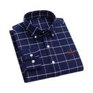 Camisa Masculina de Algodão Puro - Manga Comprida, Xadrez Listrada - Tamanhos S-6XL Camisa Masculina de Algodão Puro - Manga Comprida, Xadrez Listrada - Tamanhos S-6XL