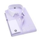 Camisa Masculina De Manga Longa Com Punho Francês Branco M~6XL, Camisa Formal Para Casamento, Festa,
