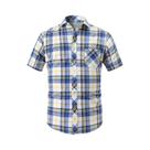 Camisa Masculina De Verão Xadrez De Manga Curta Com Botões, Macia, Com Bolso Frontal, Tamanhos