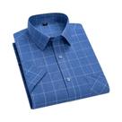 Camisa Masculina De Verão Xadrez Manga Curta Antirrugas Casual Listrada Confortável Macia Caimento Camisa Masculina De Verão Xadrez Manga Curta Antirrugas Casual Listrada Confortável Macia Caimento