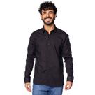 Camisa Masculina Dixie Manga Longa Algodão Preto