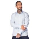 Camisa Masculina Dixie Punho Chanfrado Azul Claro