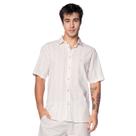 Camisa Masculina Dixie Regular Fit Linhas Bege