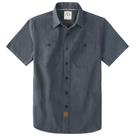 Camisa masculina Dubinik, manga curta, chambray, cinza escuro, algodão