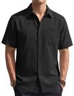 Camisa masculina EKLENTSON, casual, com botões, manga curta, preta, GG Camisa masculina EKLENTSON, casual, com botões, manga curta, preta, GG