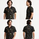 Camisa Masculina Estampa Floral Manga Curta Havaiana Praiana