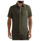 Camisa Masculina Hering MC Slim Linho Verde Militar - K48REA