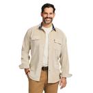 Camisa Masculina Izod Stratton de Flanela com Botões, Cor Crockery, P Camisa Masculina Izod Stratton de Flanela com Botões, Cor Crockery, P