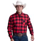 Camisa Masculina Jacques Xadrez Preta e Vermelha Texas Farm Original Lançamento 2025