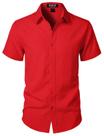 Camisa masculina JEMITOP com textura elástica vermelha L