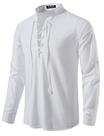 Camisa masculina JEMITOP Renaissance Lace-up White M