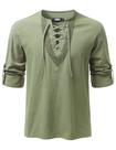 Camisa masculina JOGAL Renaissance Pirate Medieval com cadarço GG