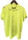 Camisa Masculina Lisa Colorida Manga Curta Viscose - Verde Limão tamanho PP