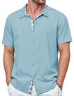 Camisa masculina MAGNIVIT de manga curta com botões azul claro M Camisa masculina MAGNIVIT de manga curta com botões azul claro M