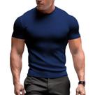 Camisa Masculina Malha Canelada Manga Curta Slim Premium Camisa Masculina Malha Canelada Manga Curta Slim Premium