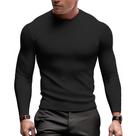 Camisa Masculina Malha Canelada Manga Longa Slim Premium