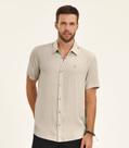Camisa Masculina Manga Curta Diametro Bege
