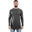 Camisa Masculina Manga Longa Longline Swag Oversized Top sem Capuz Estilosa