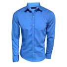 Camisa Masculina Manga Longa Slim Fit Azul