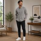 Camisa Masculina Manga Longa Xadrez Slim Hering