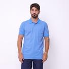 Camisa Masculina Modelo Gola Polo Tecido de Piquet Azul