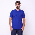 Camisa Masculina Modelo Gola Polo Tecido de Piquet Azul Royal