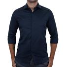 Camisa Masculina Navaratti ML Slim Fit Cetim Marinho - CNVLC