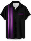 Camisa masculina NOUKOW Lzzidou de boliche retrô de manga curta para homens Camisa masculina NOUKOW Lzzidou de boliche retrô de manga curta para homens