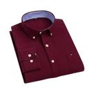 Camisa Masculina Oxford de Algodão - Manga Comprida (5XL-7XL) - Confortável para Viagem e Uso Casual