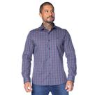 Camisa Masculina Pitt Slim Manga Longa Algodão Azul/Vermelho Camisa Masculina Pitt Slim Manga Longa Algodão Azul/Vermelho