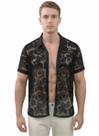 Camisa masculina Renda Trabalhada PretA