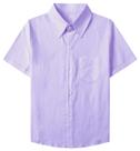 Camisa masculina SANGTREE de manga curta com botões lilás 13-14Y